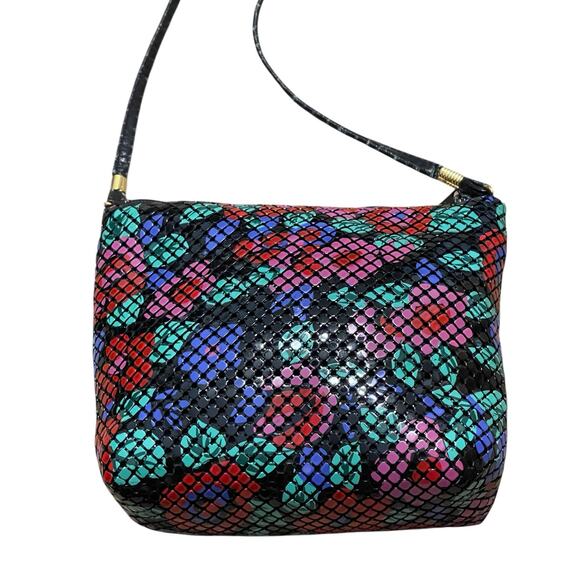 Vintage Unbranded Multi Color Floral Beaded Crossbody Bag and Change Purse - Picture 15 of 15